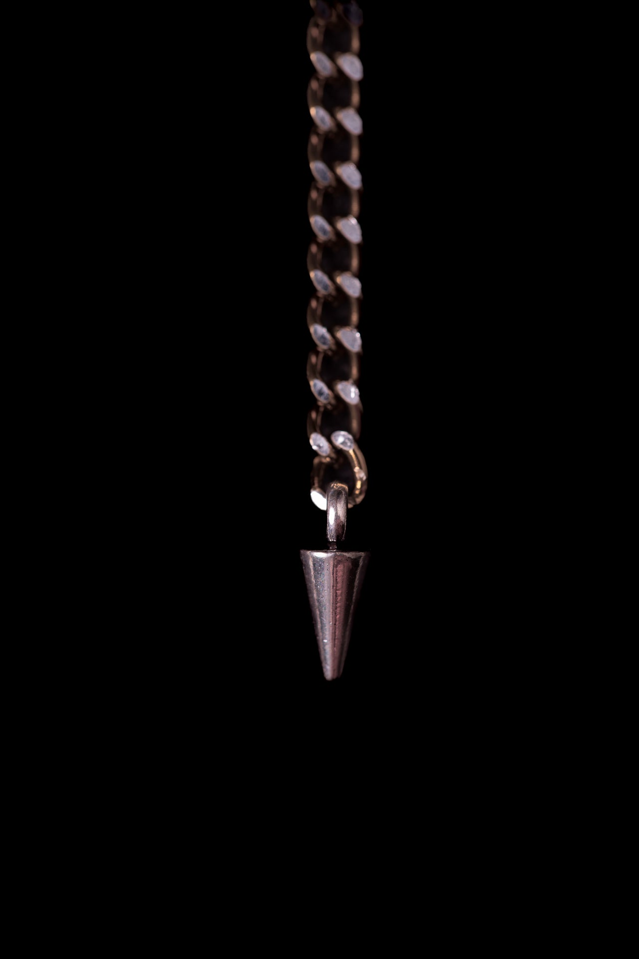 SHARMA Gaia face chain — bronze, macro detail