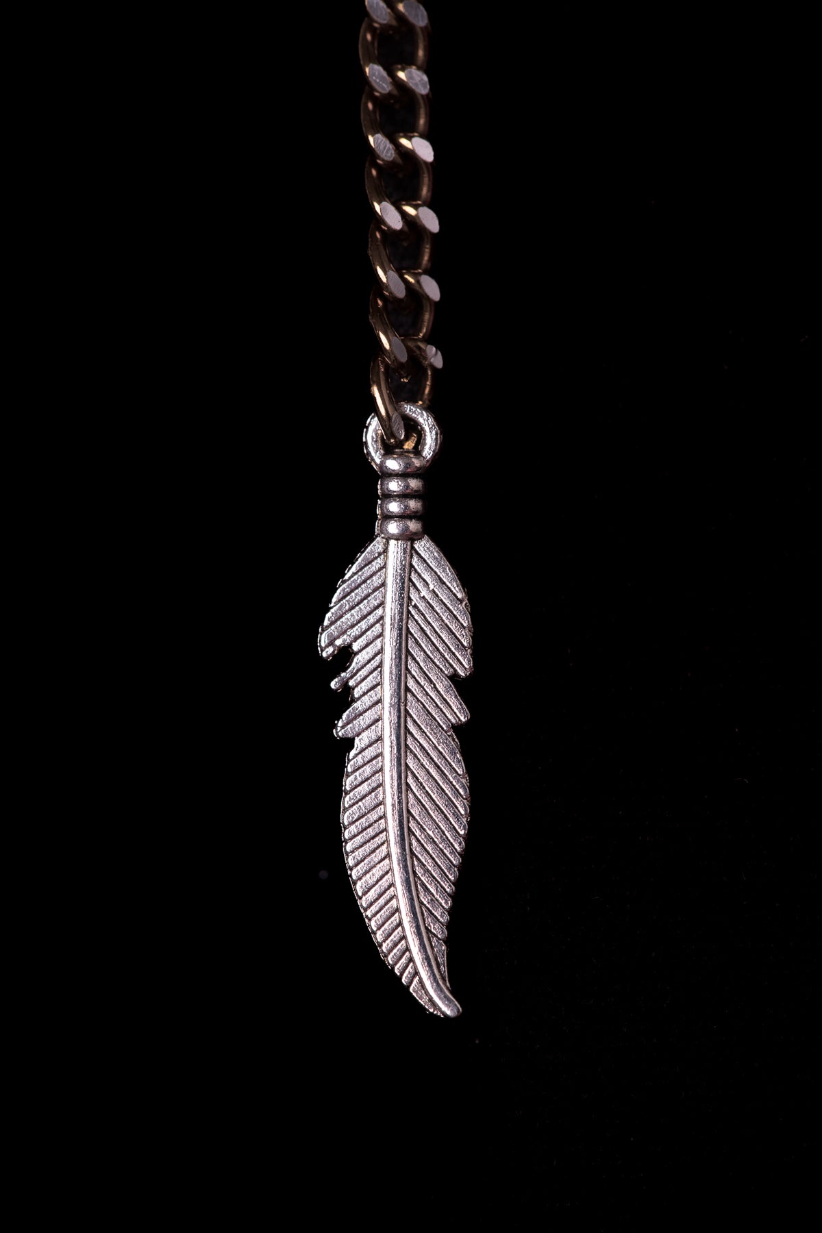 SHARMA Gaia face chain — bronze, macro detail