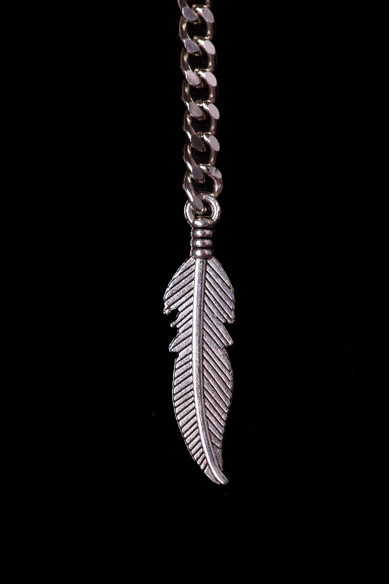 SHARMA Gaia face chain — silver, macro detail