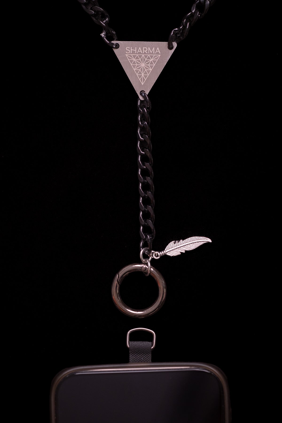 SHARMA Penelope phone chain — black, product view