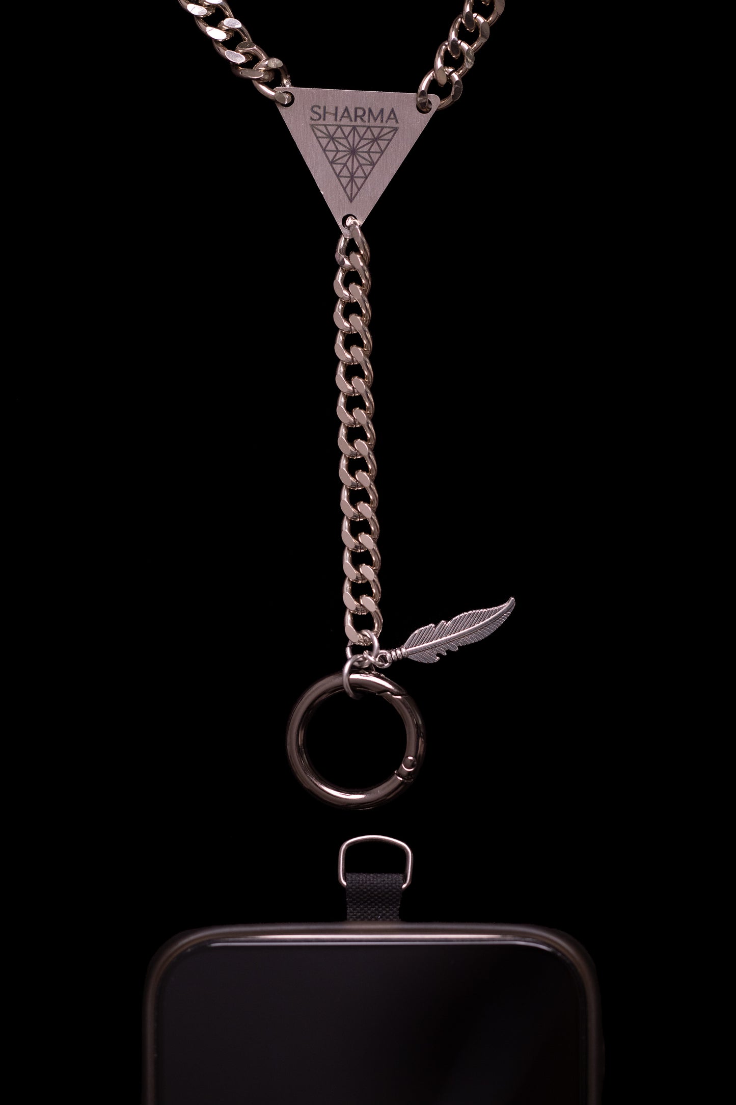 SHARMA Penelope phone chain — silver, product view