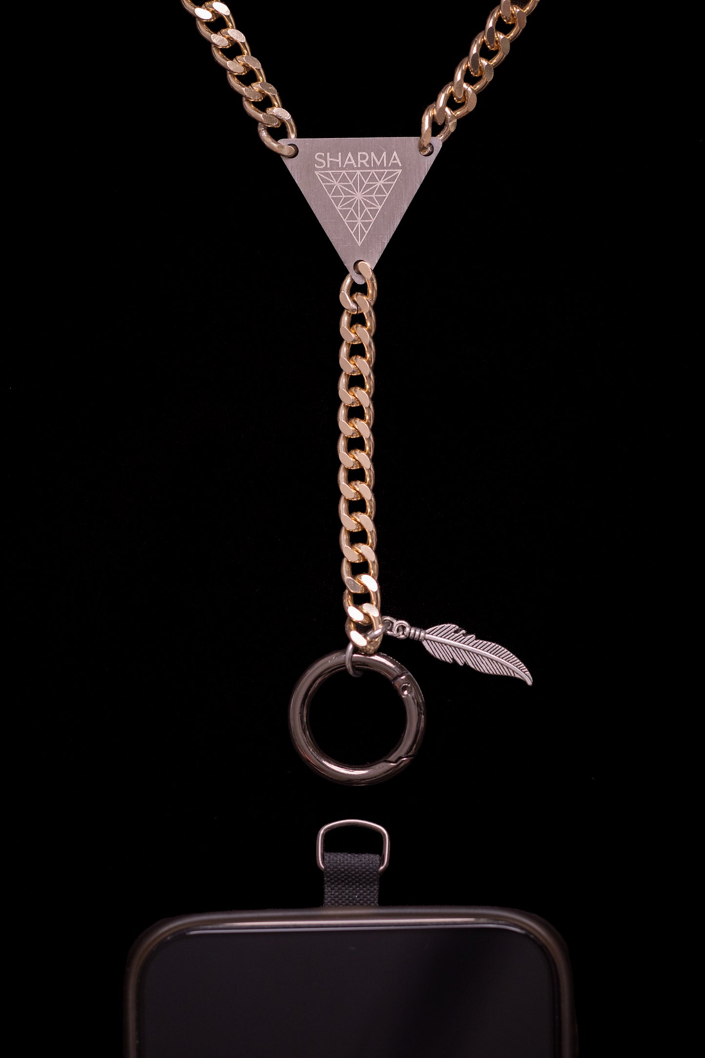 SHARMA Penelope phone chain — gold, product view