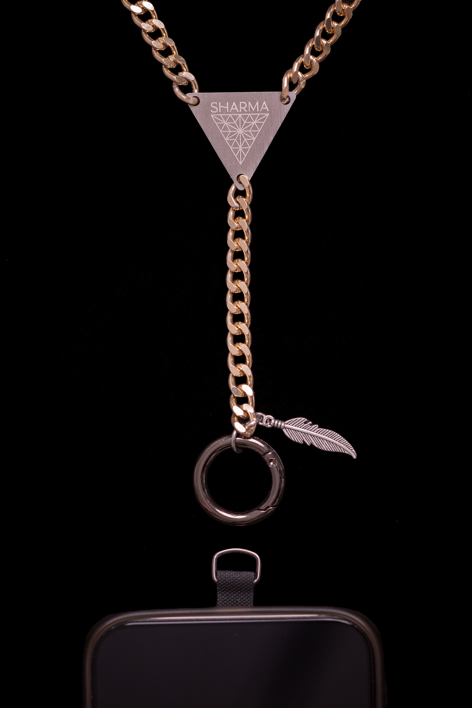 SHARMA Penelope phone chain — gold, product view