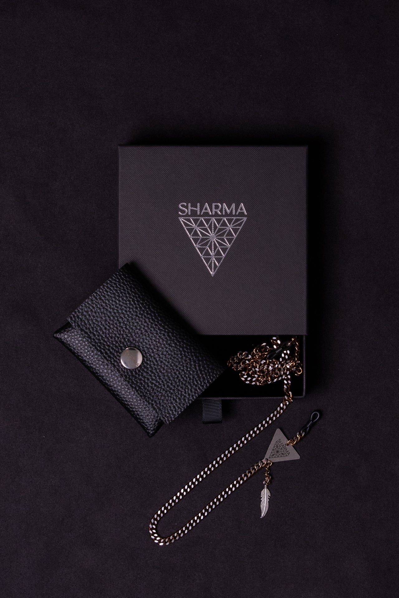 SHARMA Priscilla eyeglass chain — bronze, packaging