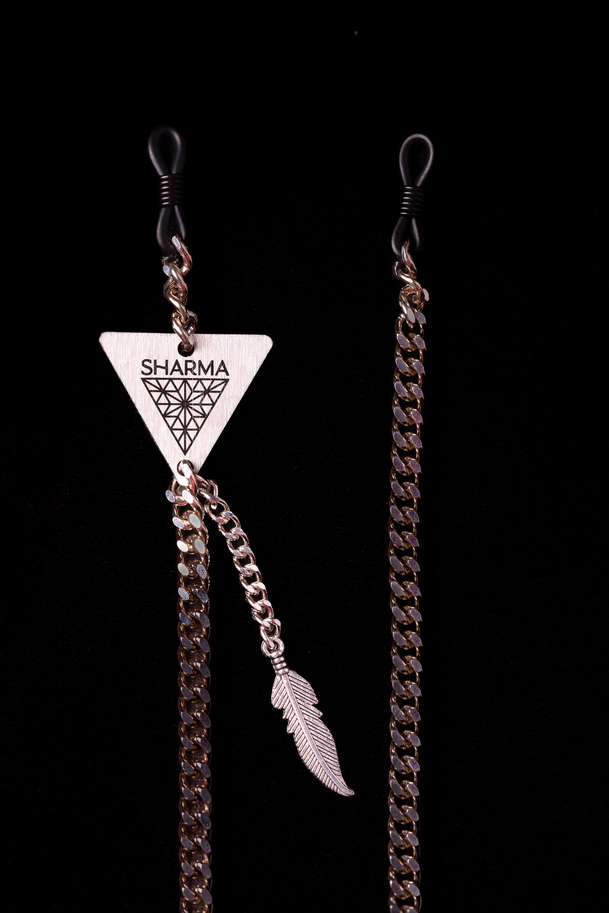 SHARMA Priscilla eyeglass chain — silver, macro detail